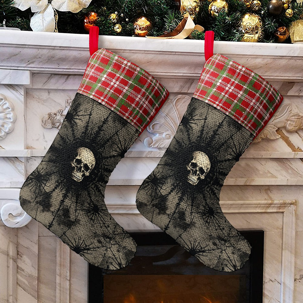 Skull And Goth Design Christmas Stocking