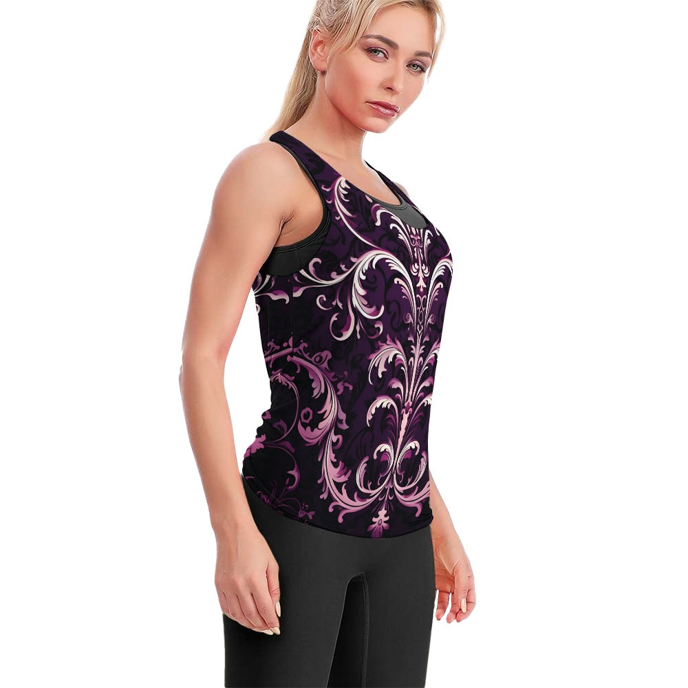 Gothic Purple Sweat-Absorbing Comfortable Yoga Vest