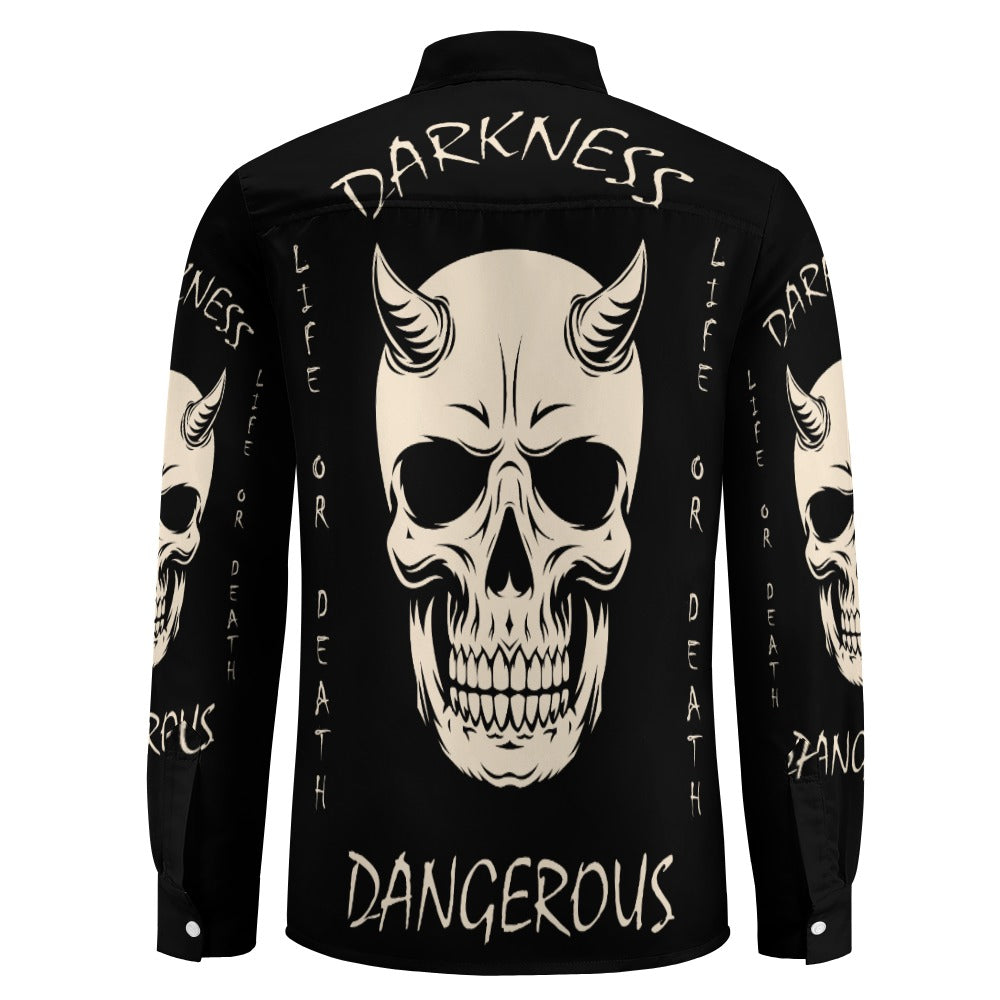 Life Or Death Skull Casual One Pocket Long Sleeve Shirt