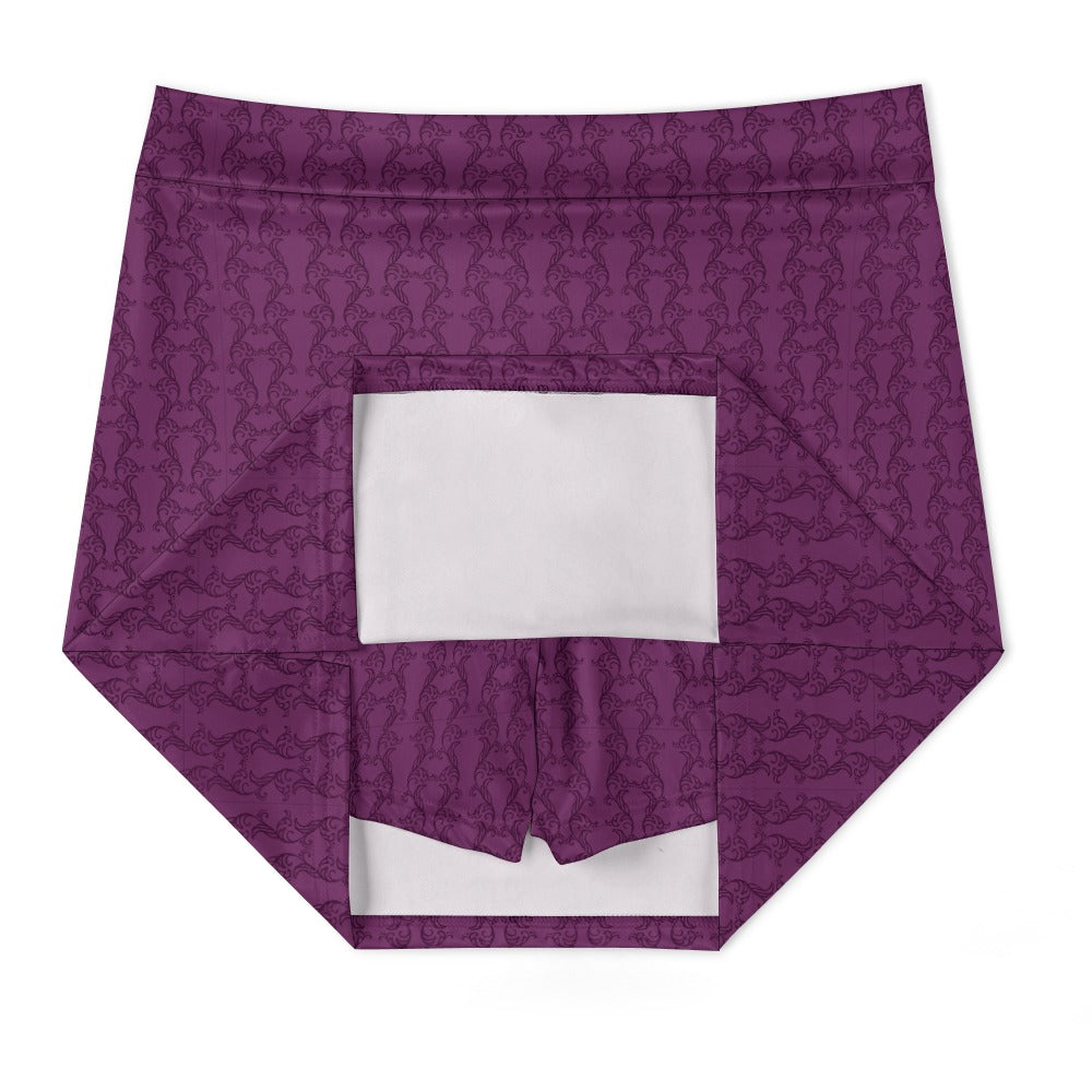 Gothic Plum Design Skirt Shorts With Pockets