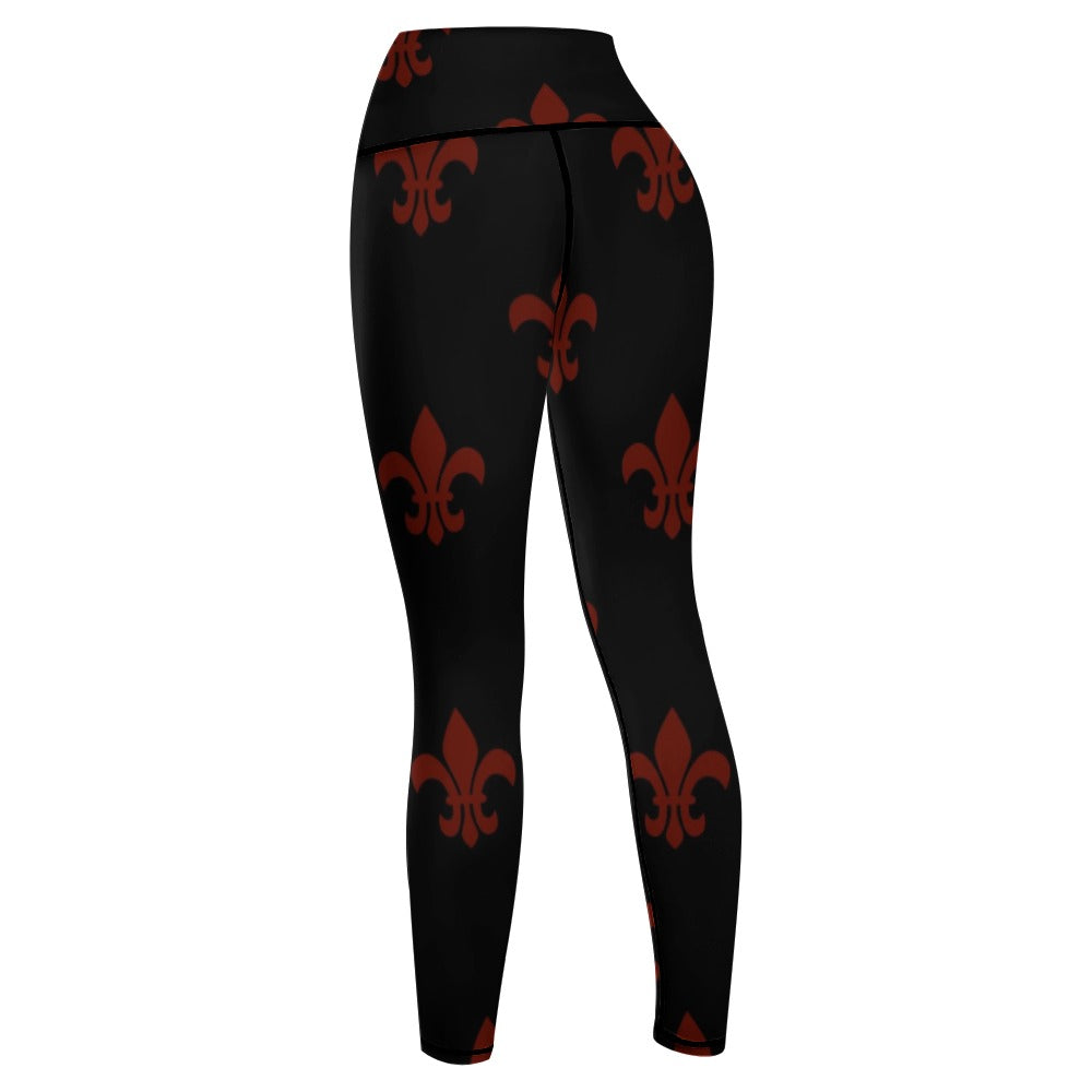 Red La Fleur Yoga Pants