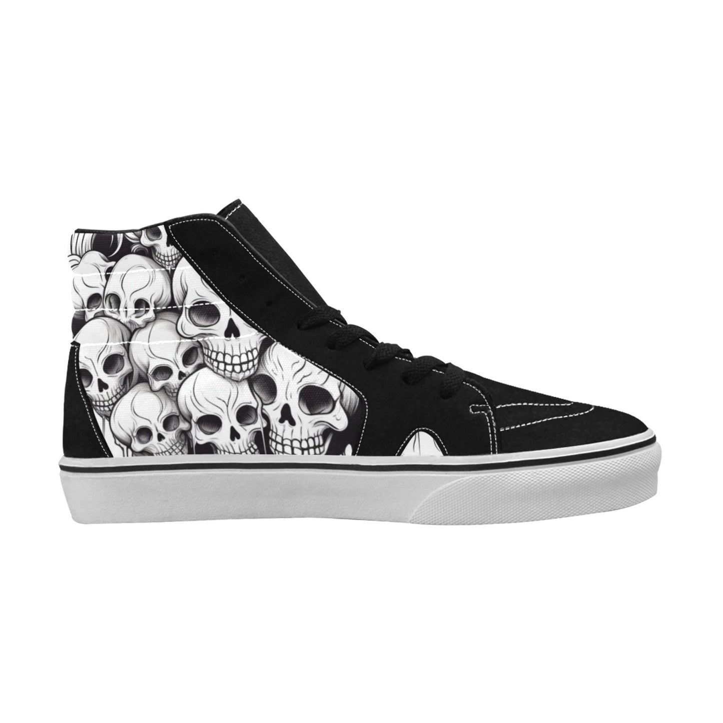Skull Drawing High Top Canvas Shoes