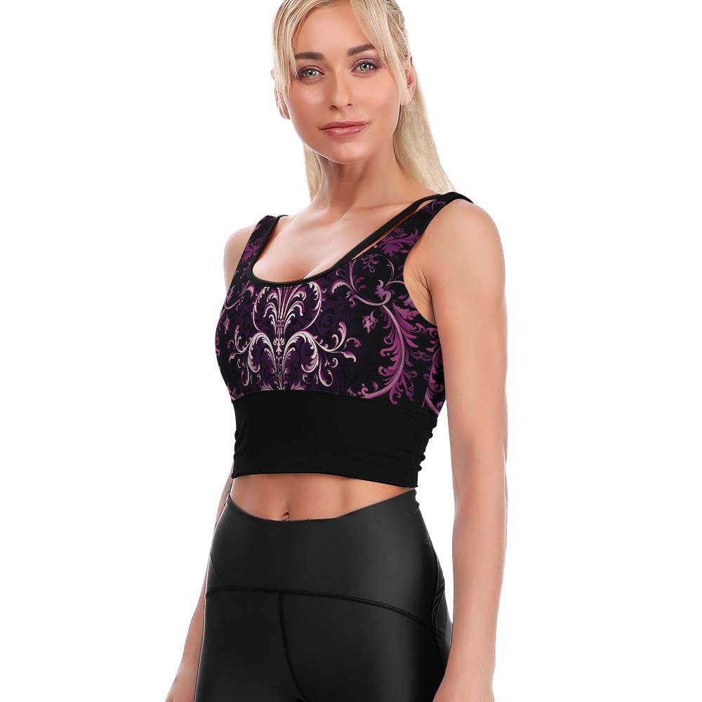 Purple Gothic Design Yoga Vest