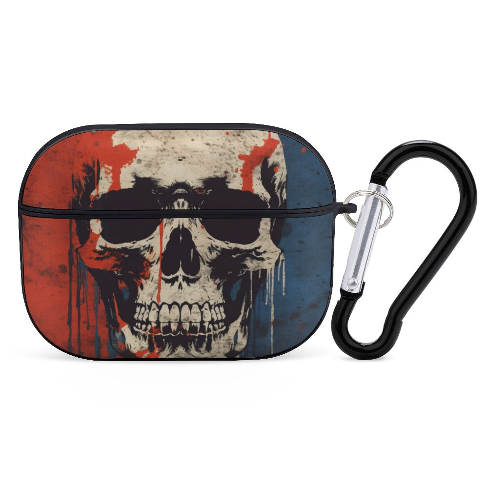 Red White And Blue Skull Apple AirPods Pro Headphone Cover