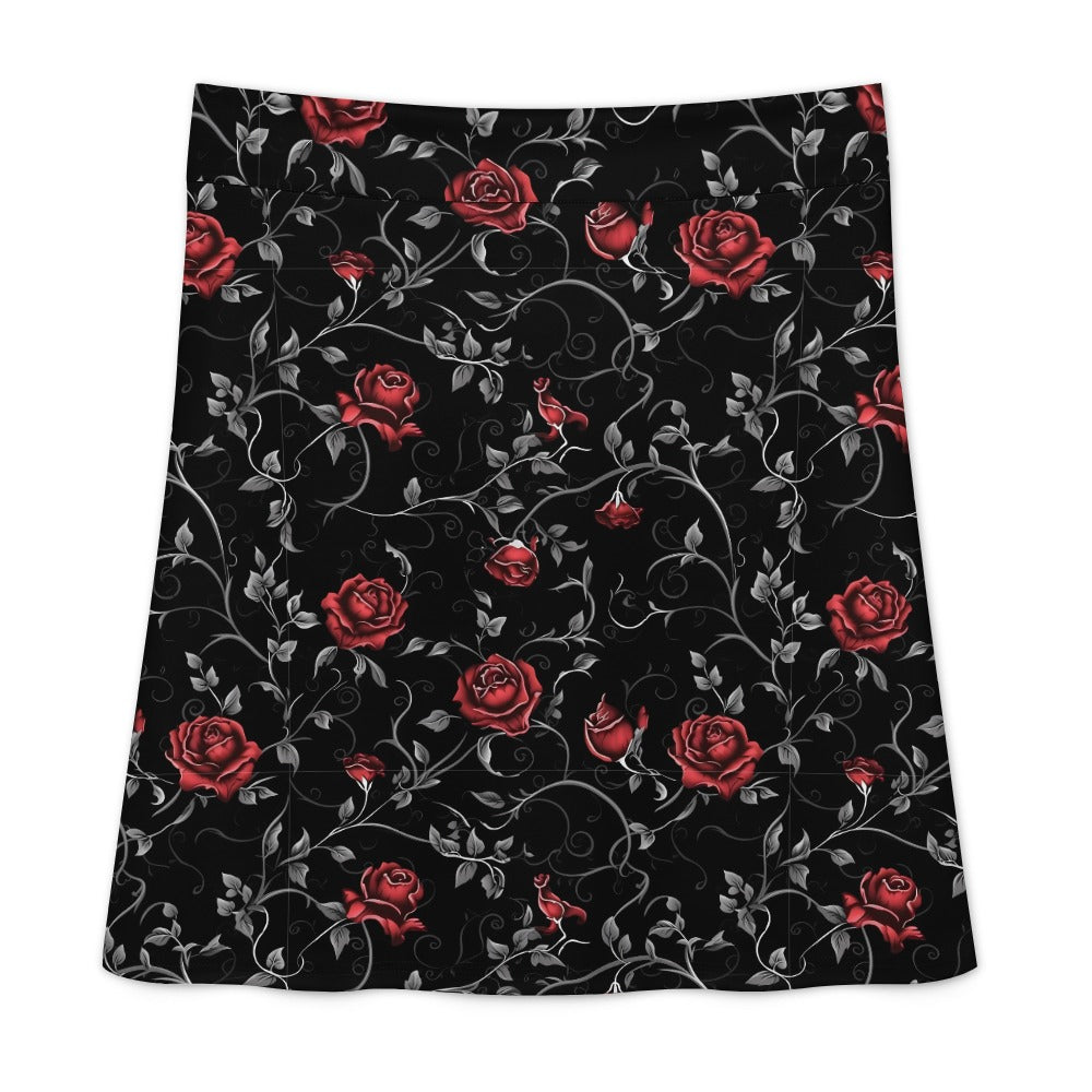 Gothic Roses Zipper Skirt