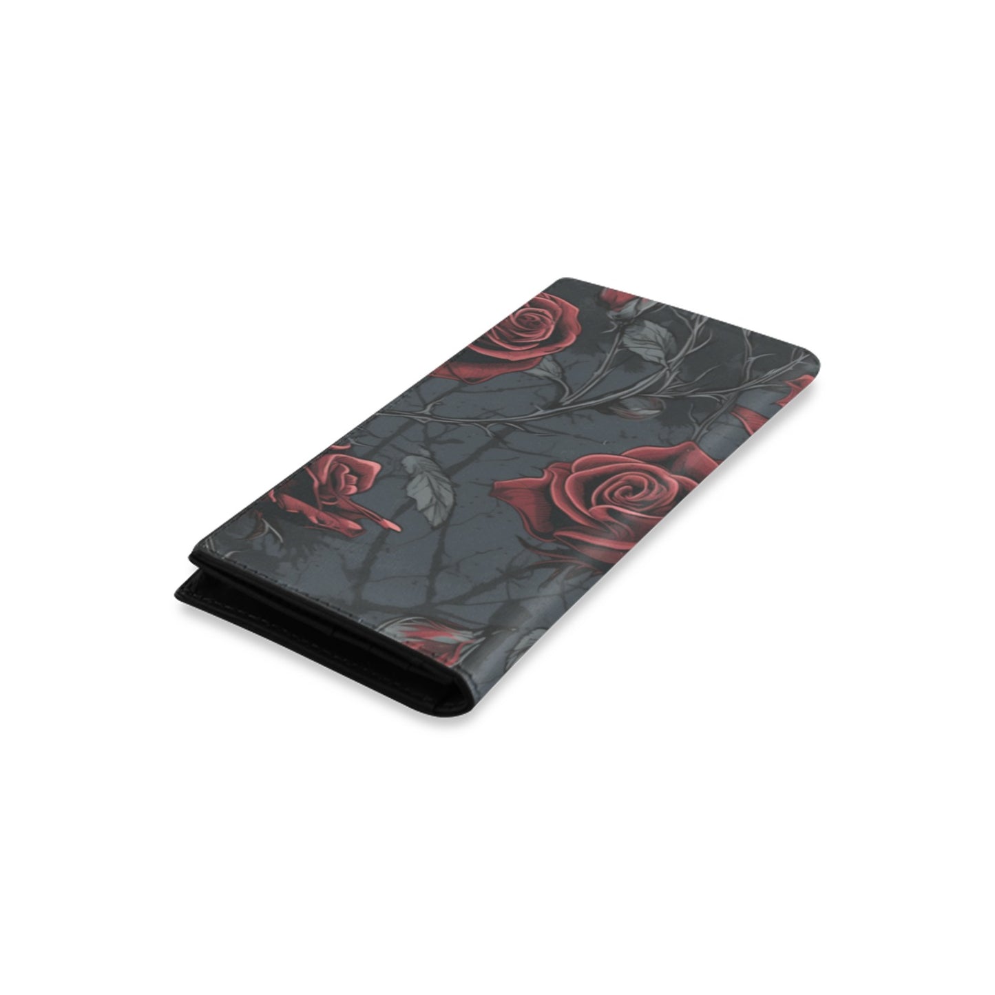 Gothic Red Rose Leather Wallet