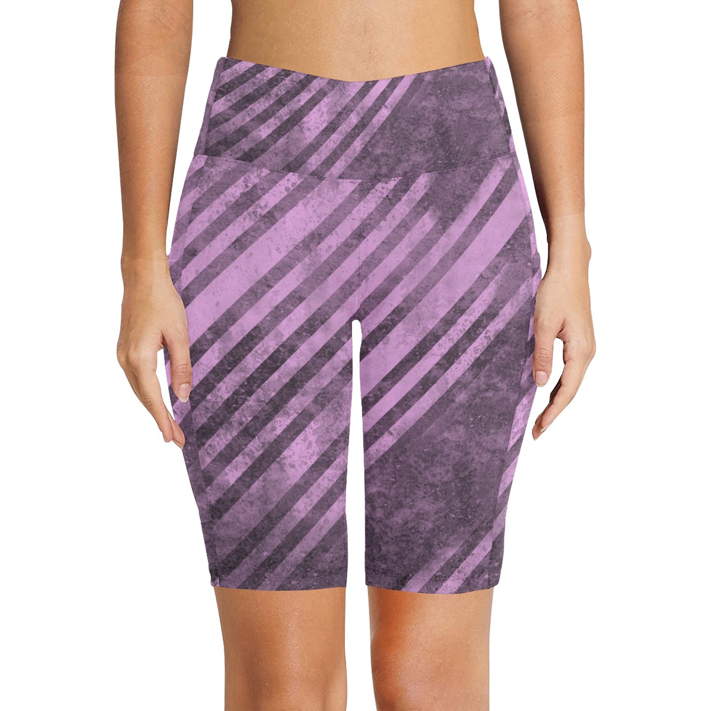 Fading Purple Stripes Workout Half Tights