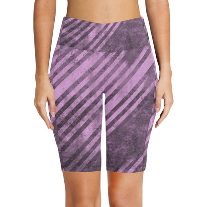 Fading Purple Stripes Workout Half Tights