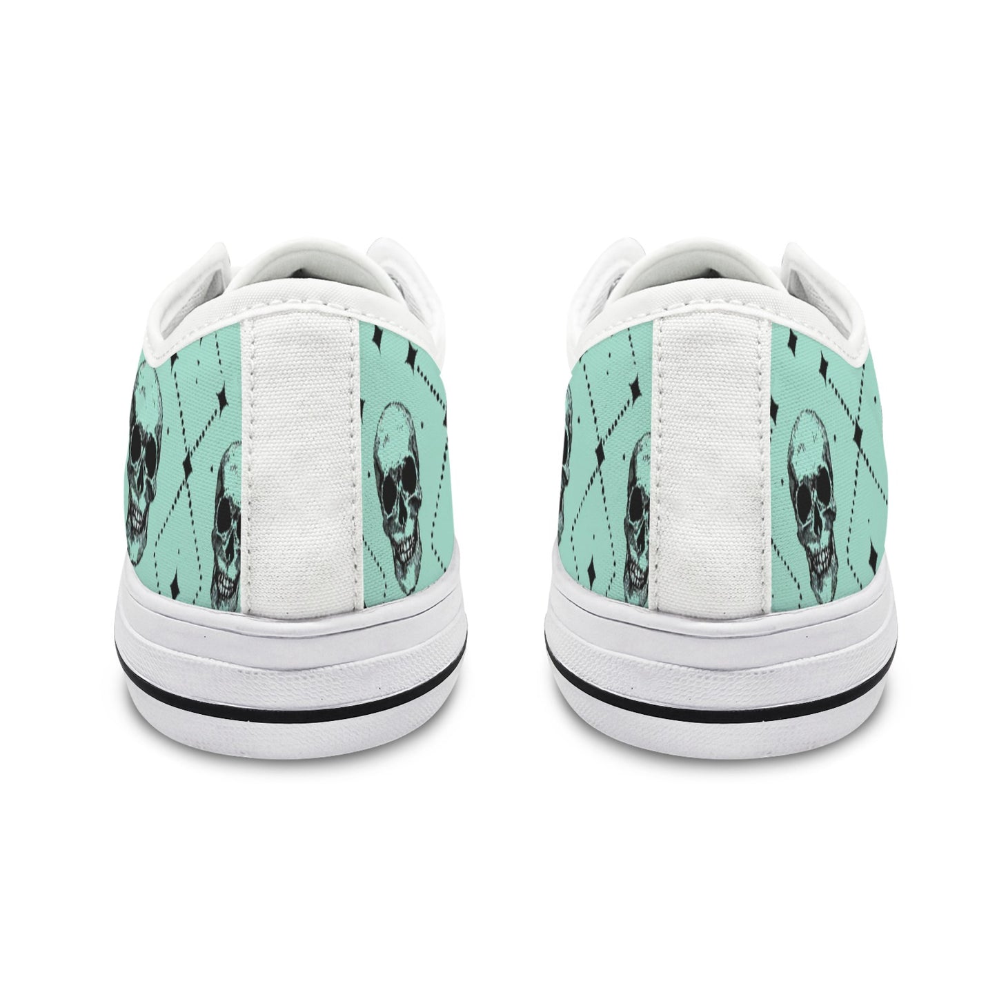 Skull Pattern Low Top Women's Shoes