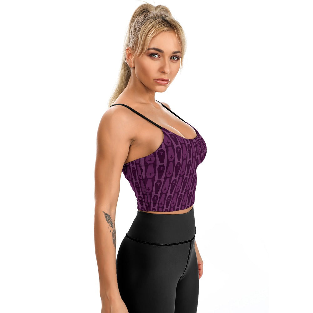 Purple Coffin Pattern Thin Camisole