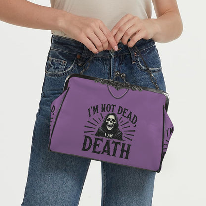 I'm Not Dead Reaper Kisslock Crossbody Shoulder Bag