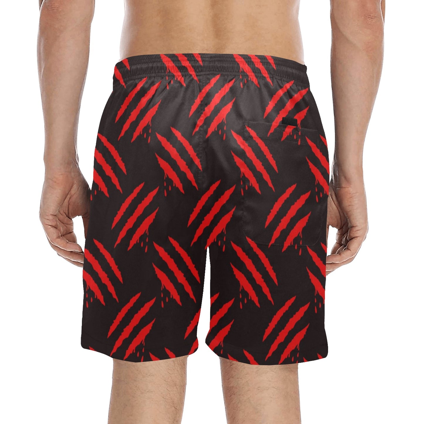 Red Claw Marks Beach Shorts