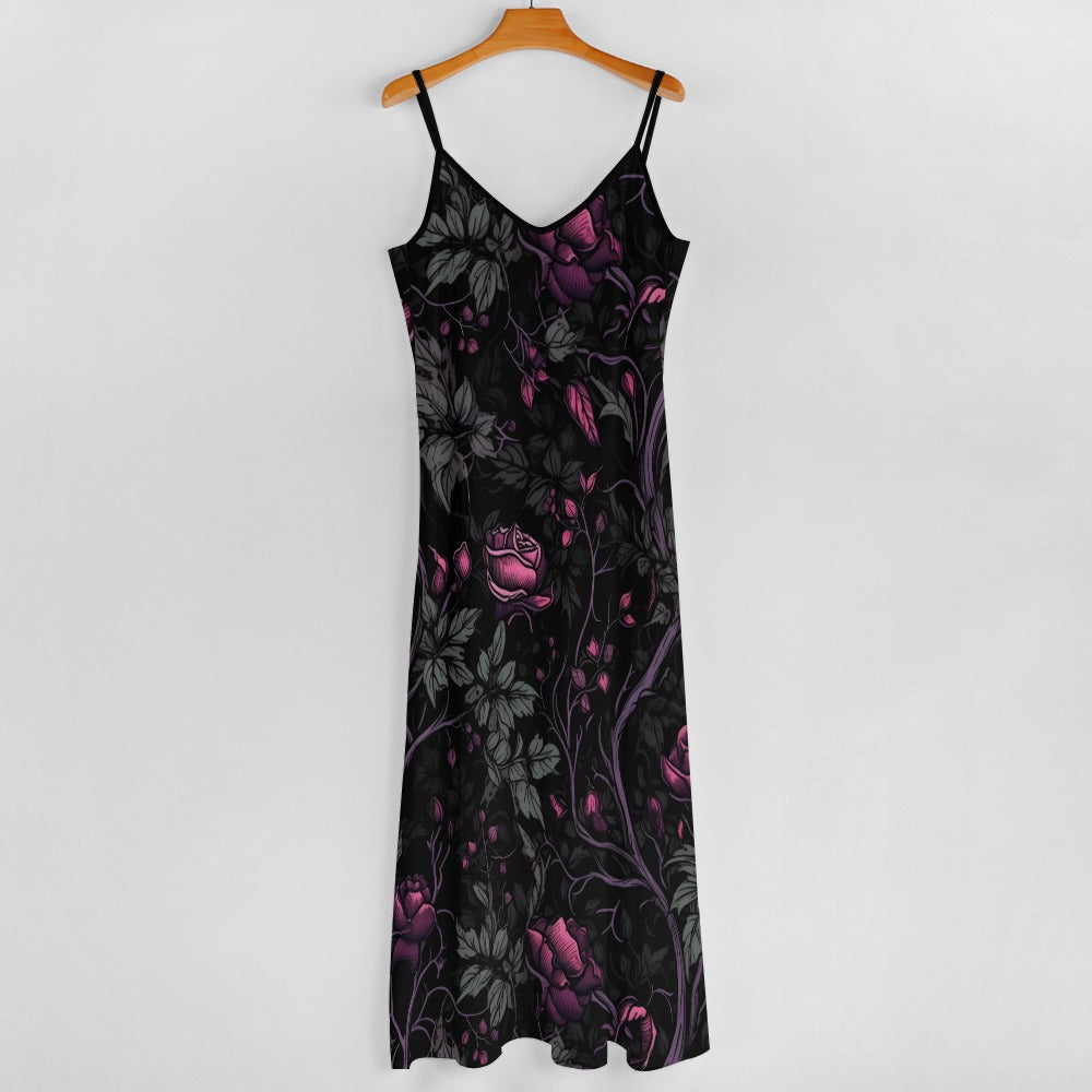 Rose And Vines Sling Ankle Long Dress