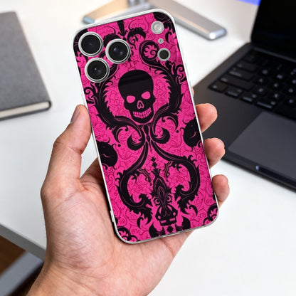 Gothic Pink and Black Skull Apple iPhone 17 Series TPU Phone Case