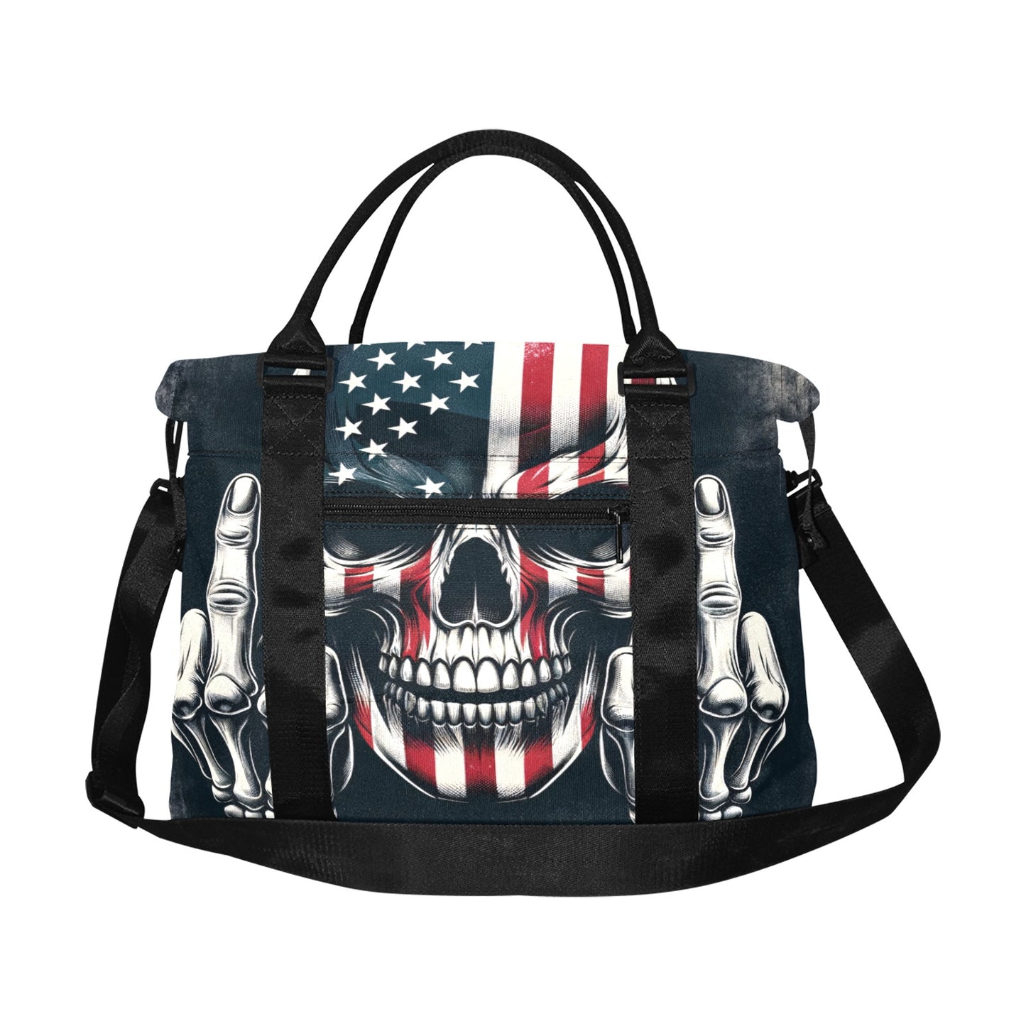 Middle Finger Skull Large Capacity Duffle Bag