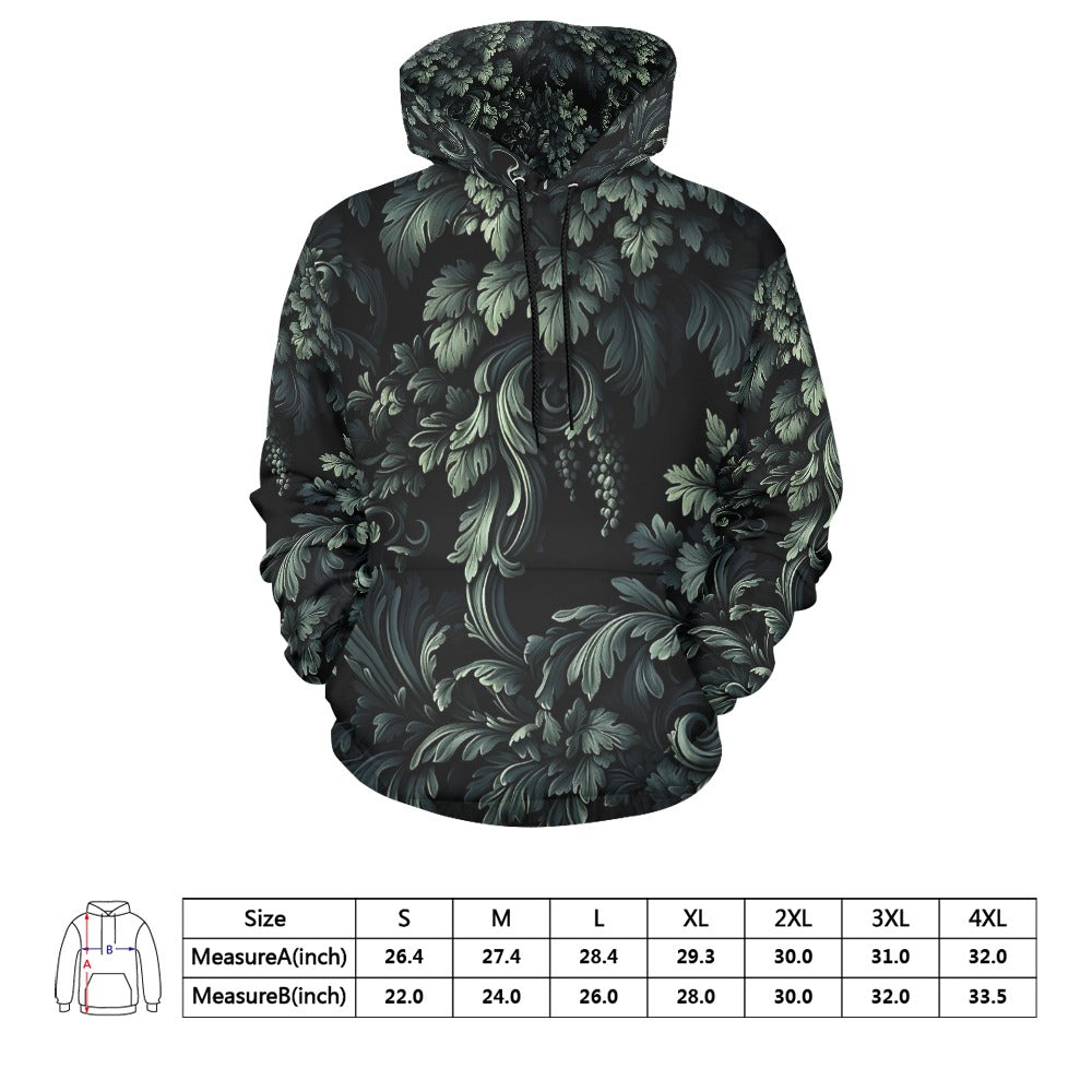 Dark Green Leaves Hoodie