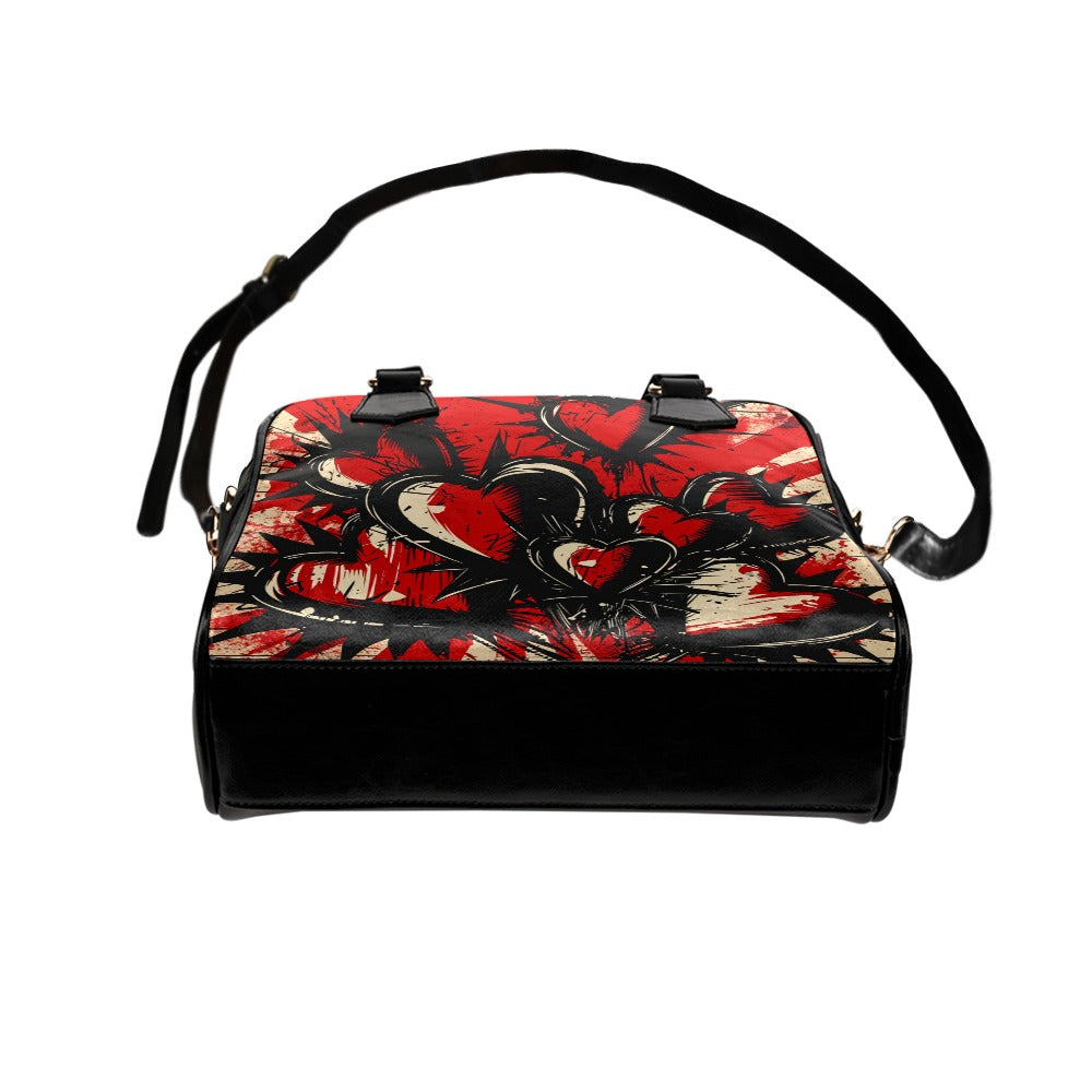 Punk Hearts Shoulder Handbag