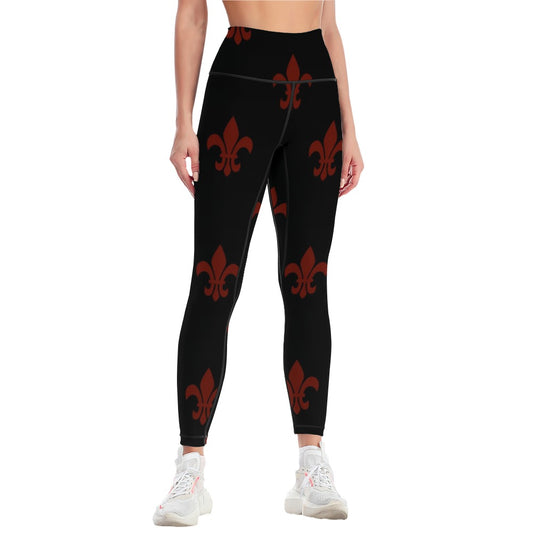 Red La Fleur Yoga Pants