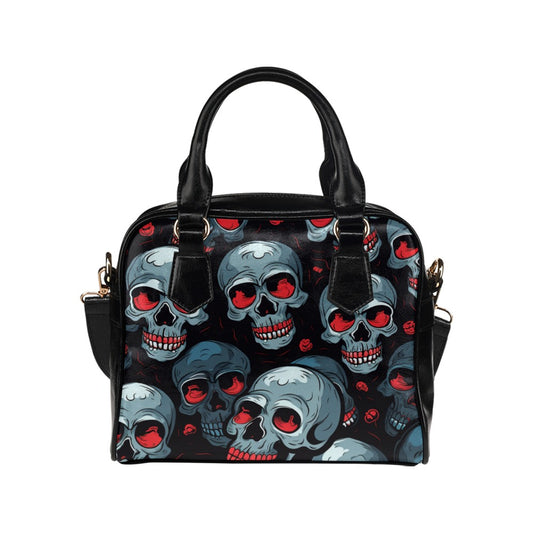 Red Eyed Skulls Shoulder Handbag