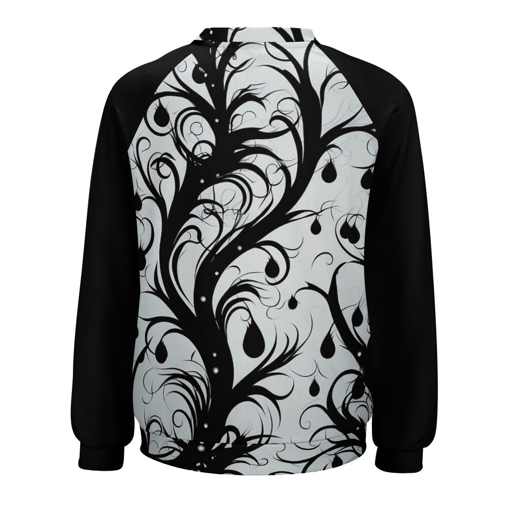 Vines Of Darkness Raglan Round Neck Sweater