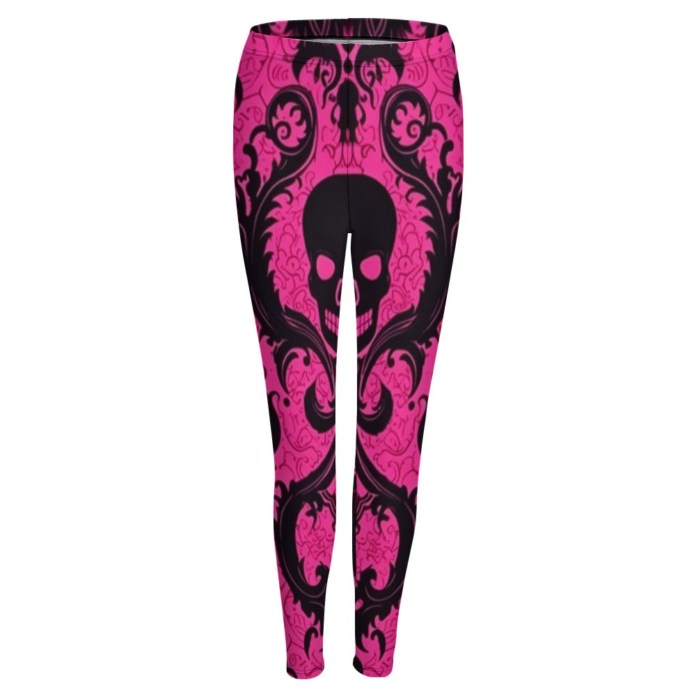 Black Skull Pink Leggings