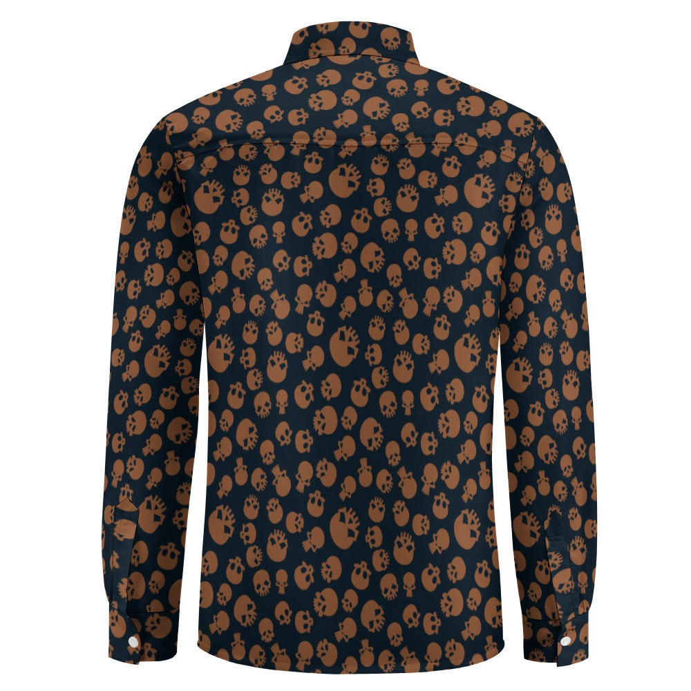 Dirt Skulls Casual One Pocket Long Sleeve Shirt