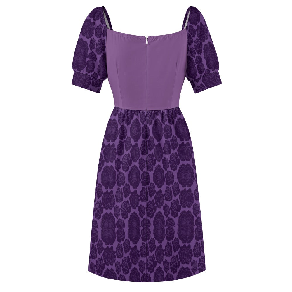 Gothic Purple Roses Sweetheart Dress