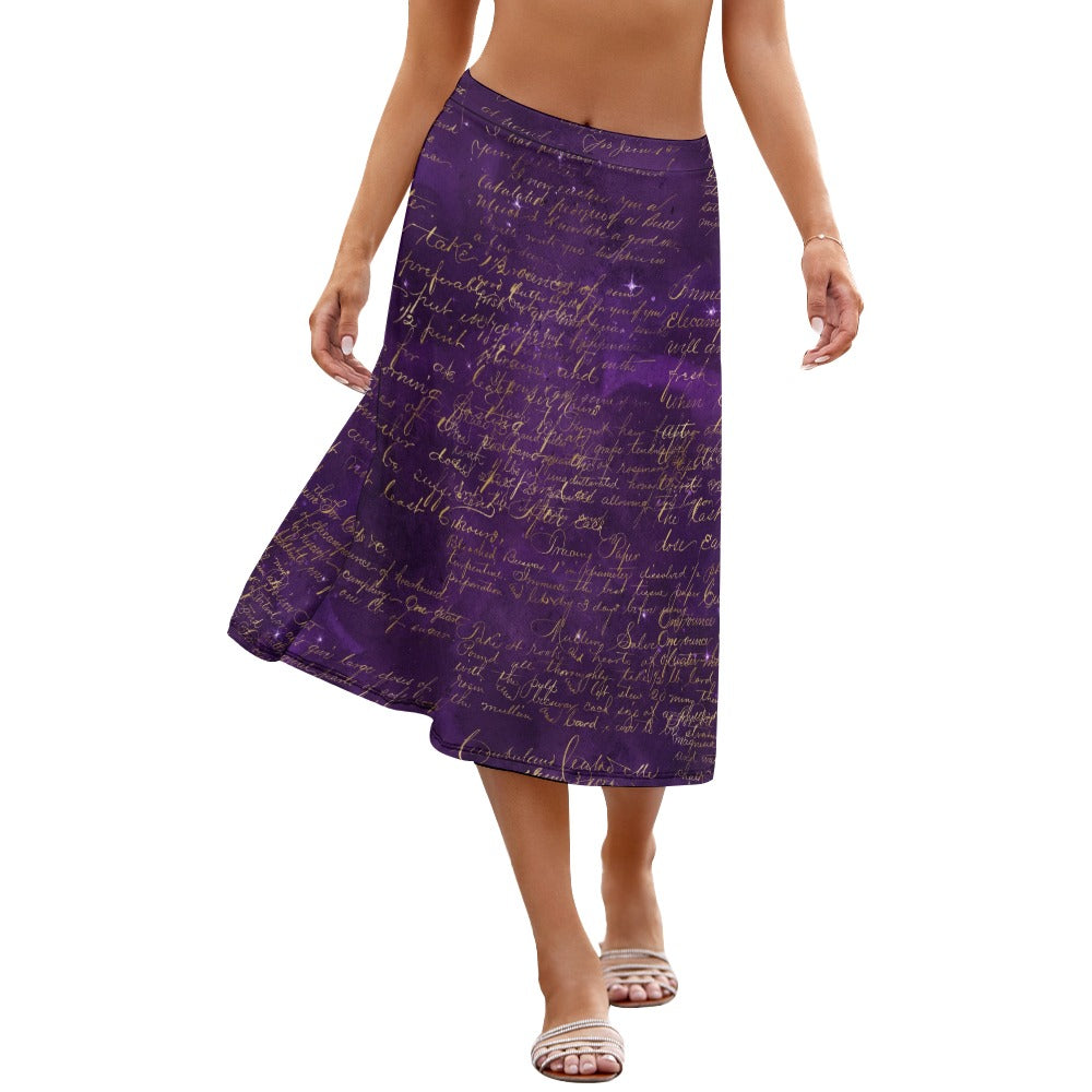 Gothic Purple Script Skirt