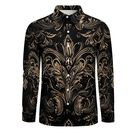 Gothic Design Casual One Pocket Long Sleeve Shirt