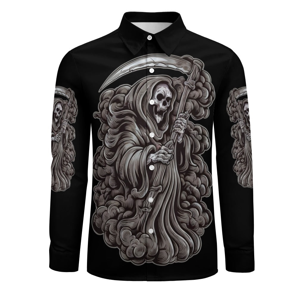 Dark Reaper Casual One Pocket Long Sleeve Shirt