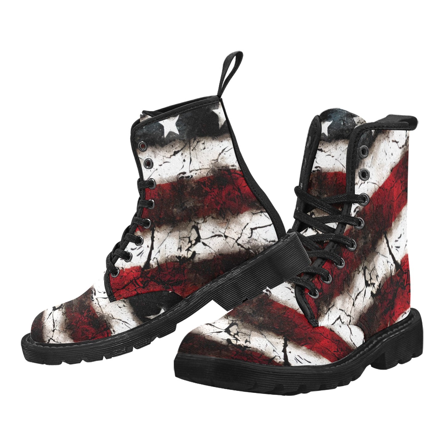 Grunge USA Colors Lace Up Canvas Boots