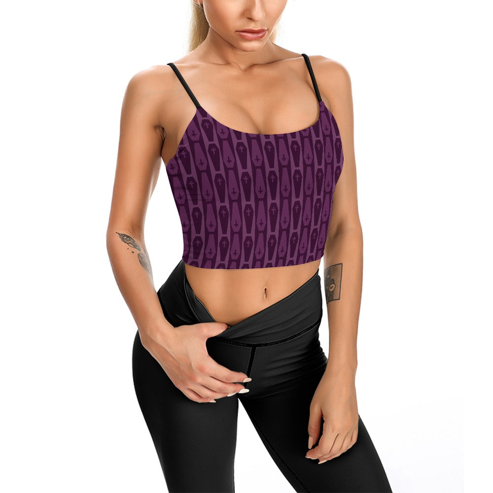 Purple Coffin Pattern Thin Camisole