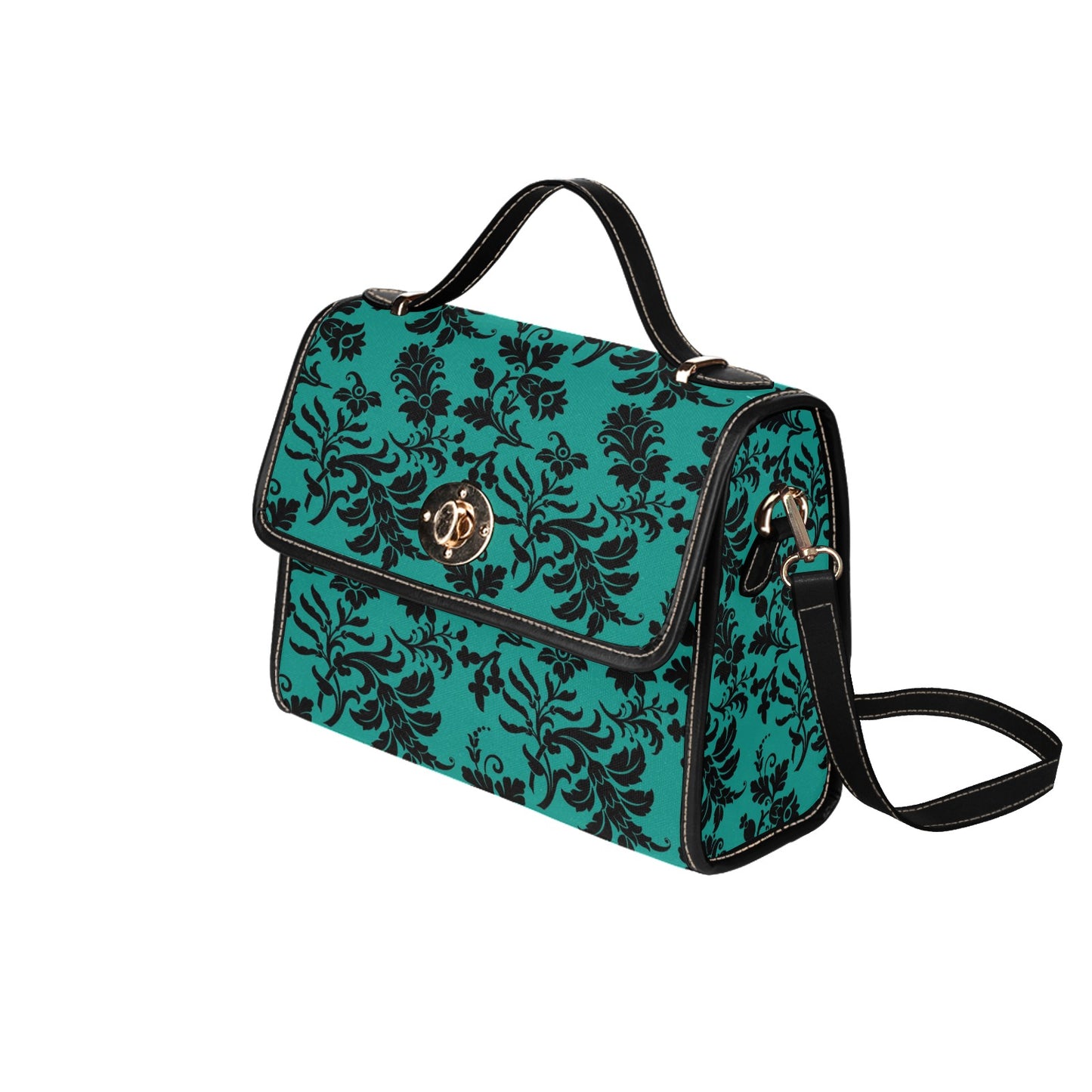 Flowers On Teal Lock Bag