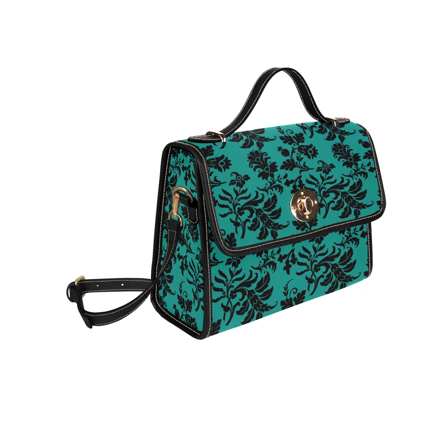 Flowers On Teal Lock Bag