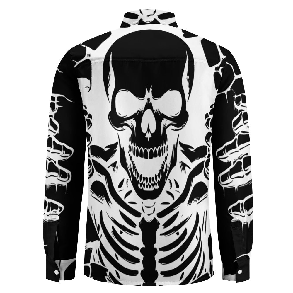 Skeleton Escape Casual One Pocket Long Sleeve Shirt