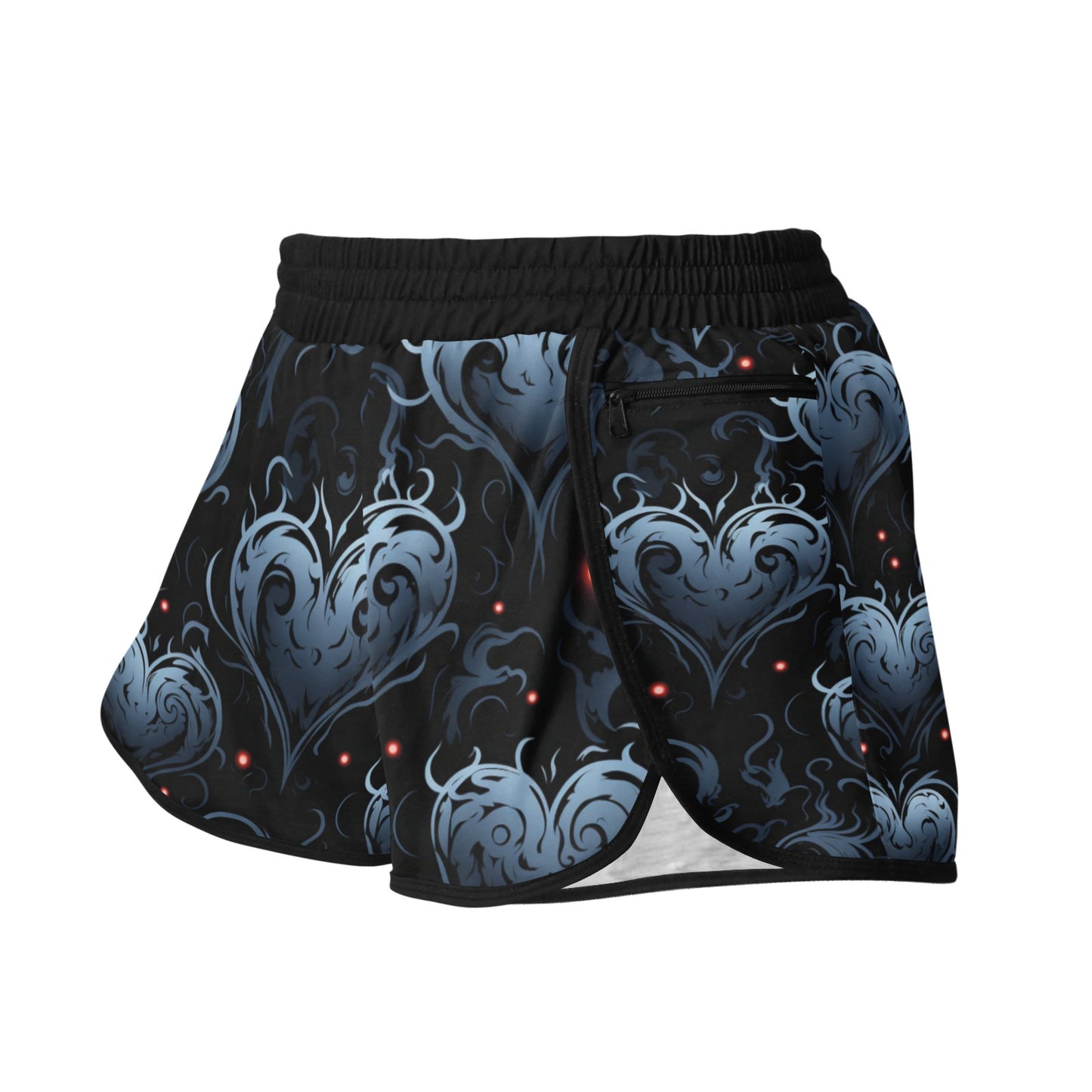 Gothic Blue Hearts Sports Shorts