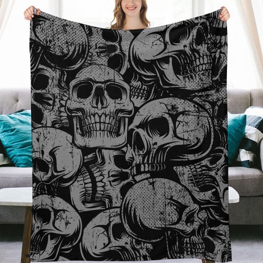 Silver Skulls Ultra-Soft Flannel Blanket