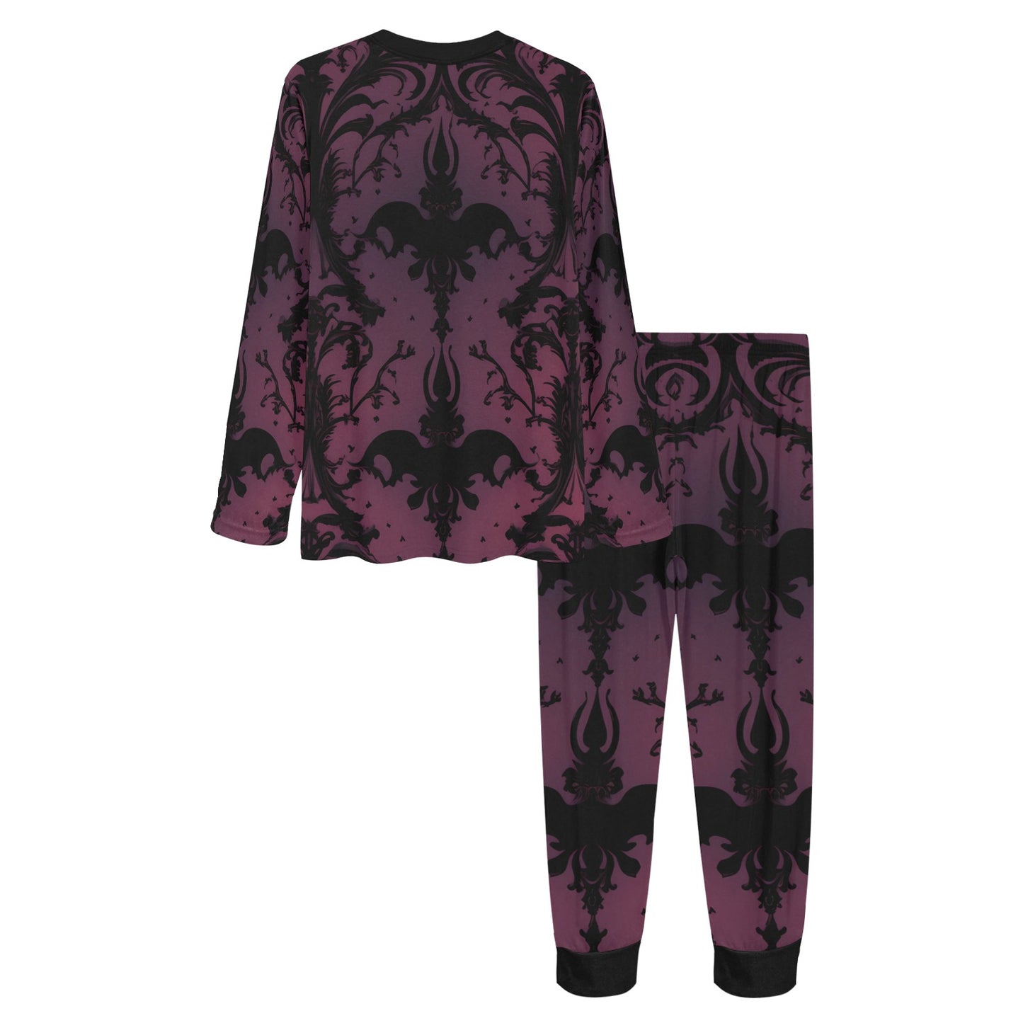 Gothic Purple And Black Pattern Pajama Set