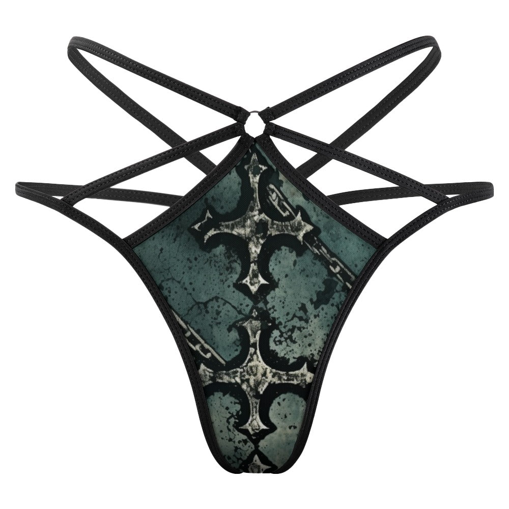Gothic Cross T-back Thong