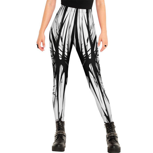 Gothic Black And White Leggings