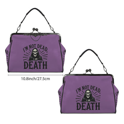 I'm Not Dead Reaper Kisslock Crossbody Shoulder Bag