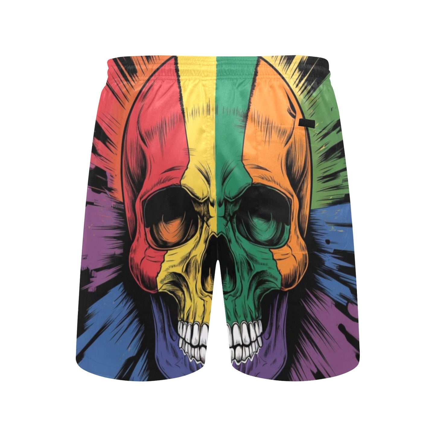 Rainbow Skull Beach Shorts