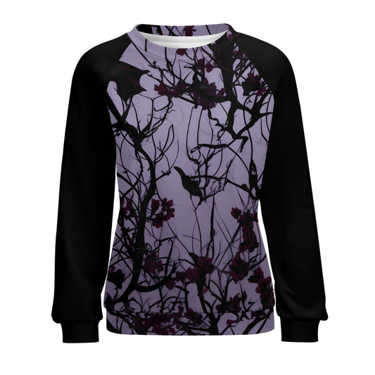 Midnight Gothic Raglan Round Neck Sweater