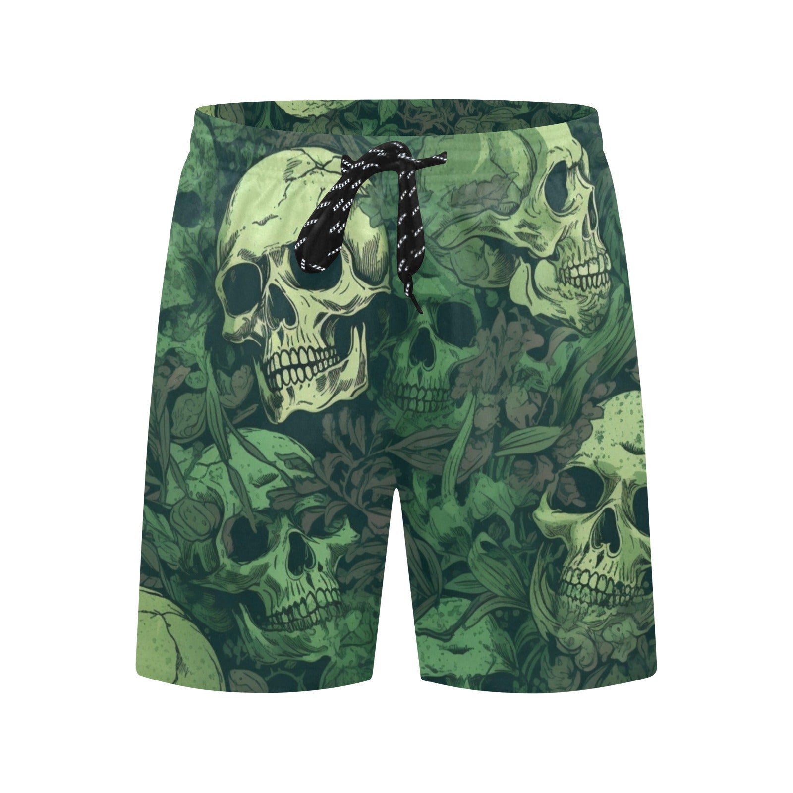 Green store skull shorts