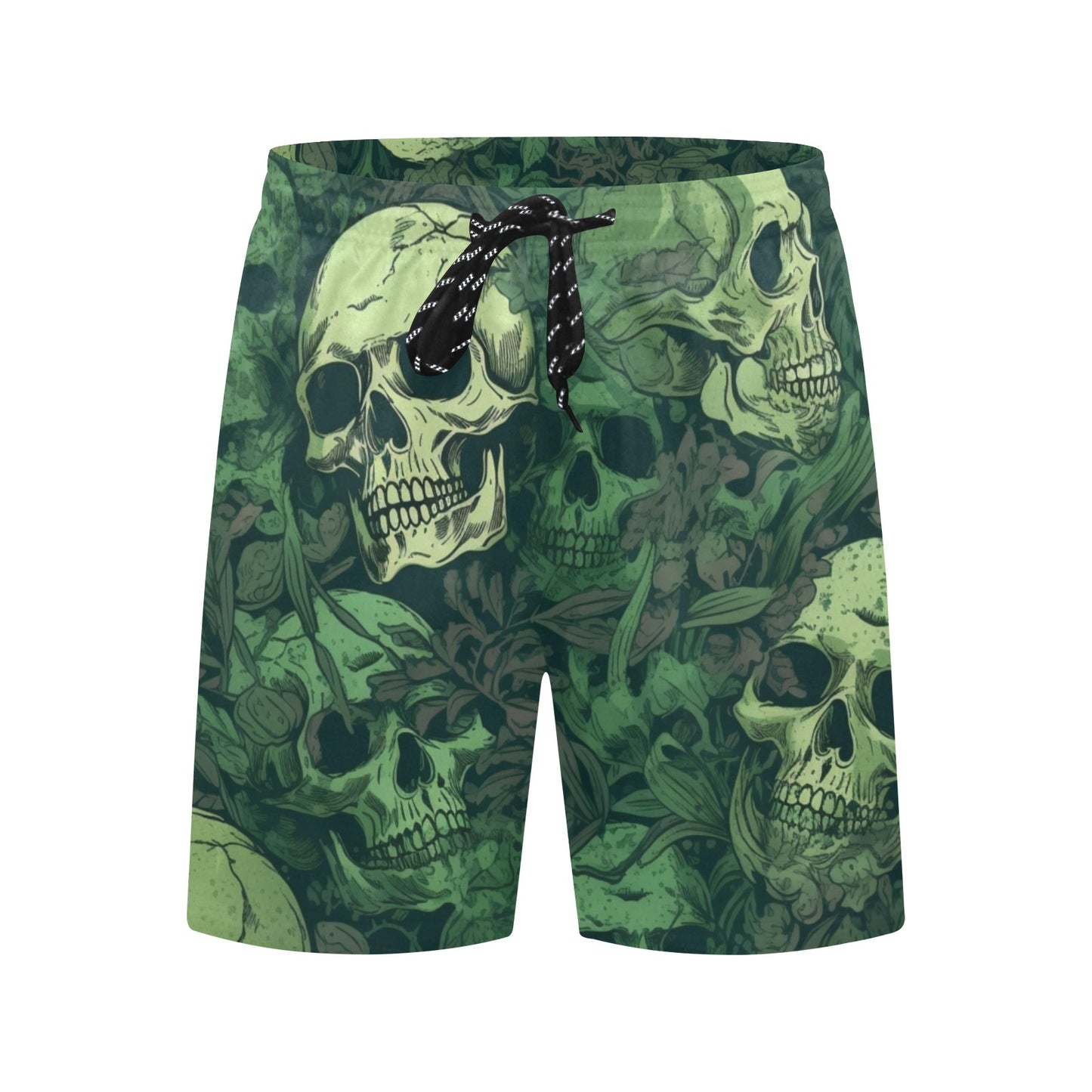 Green Skull Beach Shorts