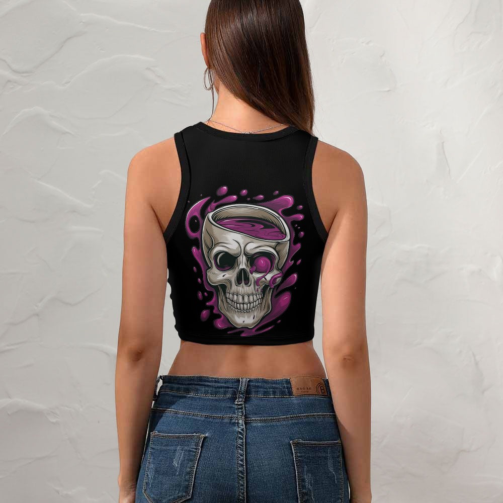 A Cup Of Goth Cropped Slim Racer Tank Top