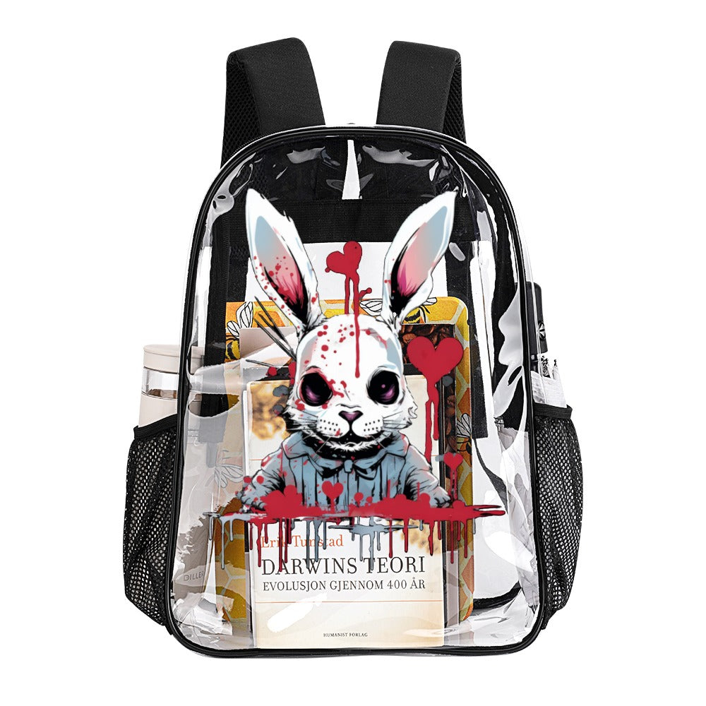 Crazy Bunny Transparent Backpack