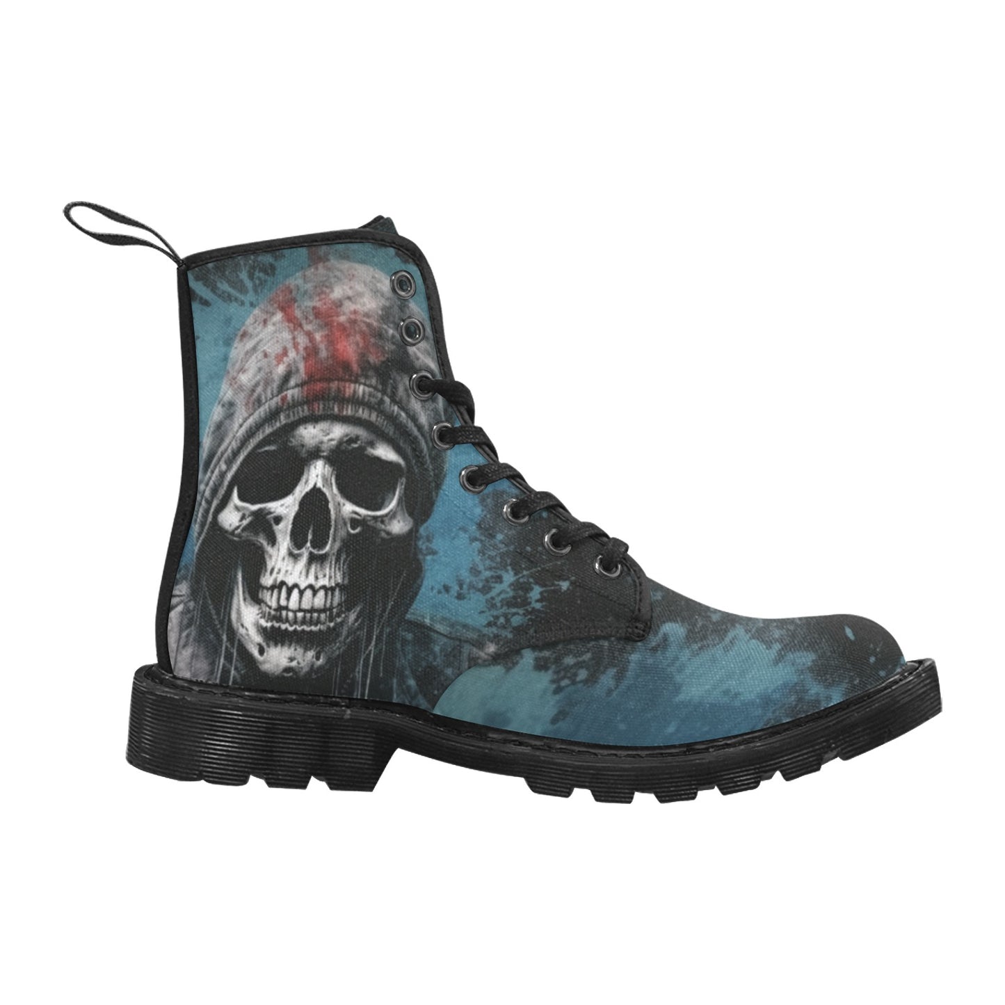Punk Reaper Lace Up Canvas Boots