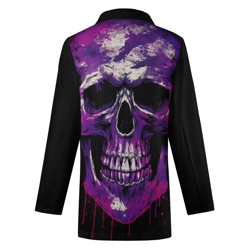 Purple Splatter Skull Casual Suit Jacket
