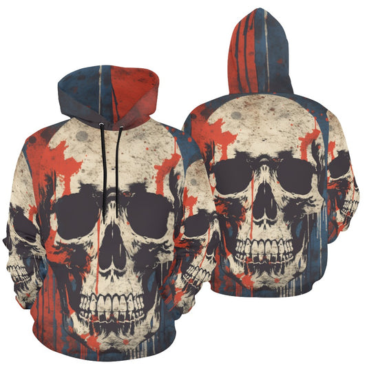 Red And Blue Skull Hoodie